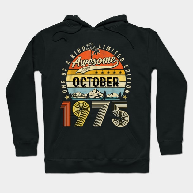 Awesome Since October 1975 Vintage 48th Birthday Hoodie by Tagliarini Kristi